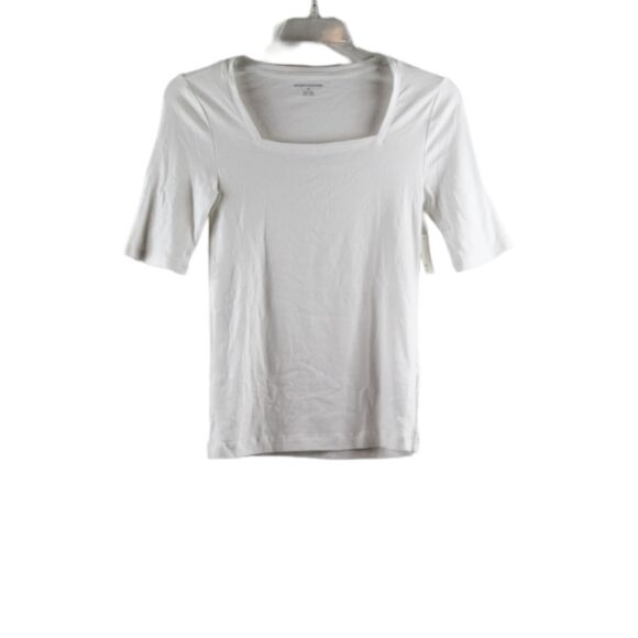 Amazon Essentials White Women's Top Blouse Pullover 3/4 Sleeve Medium 034 - Picture 1 of 6